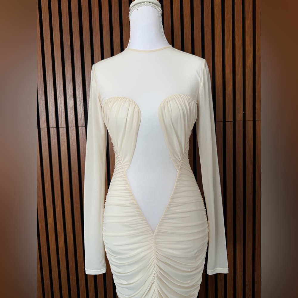 Ronny Kobo Collection Cream Long Sleeve Dress - Picture 6 of 8